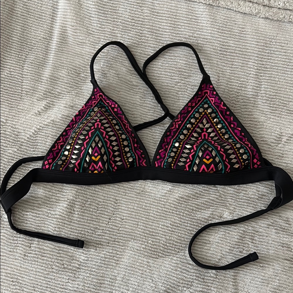 Xhilaration Multicolor Patterned Bikini Top
